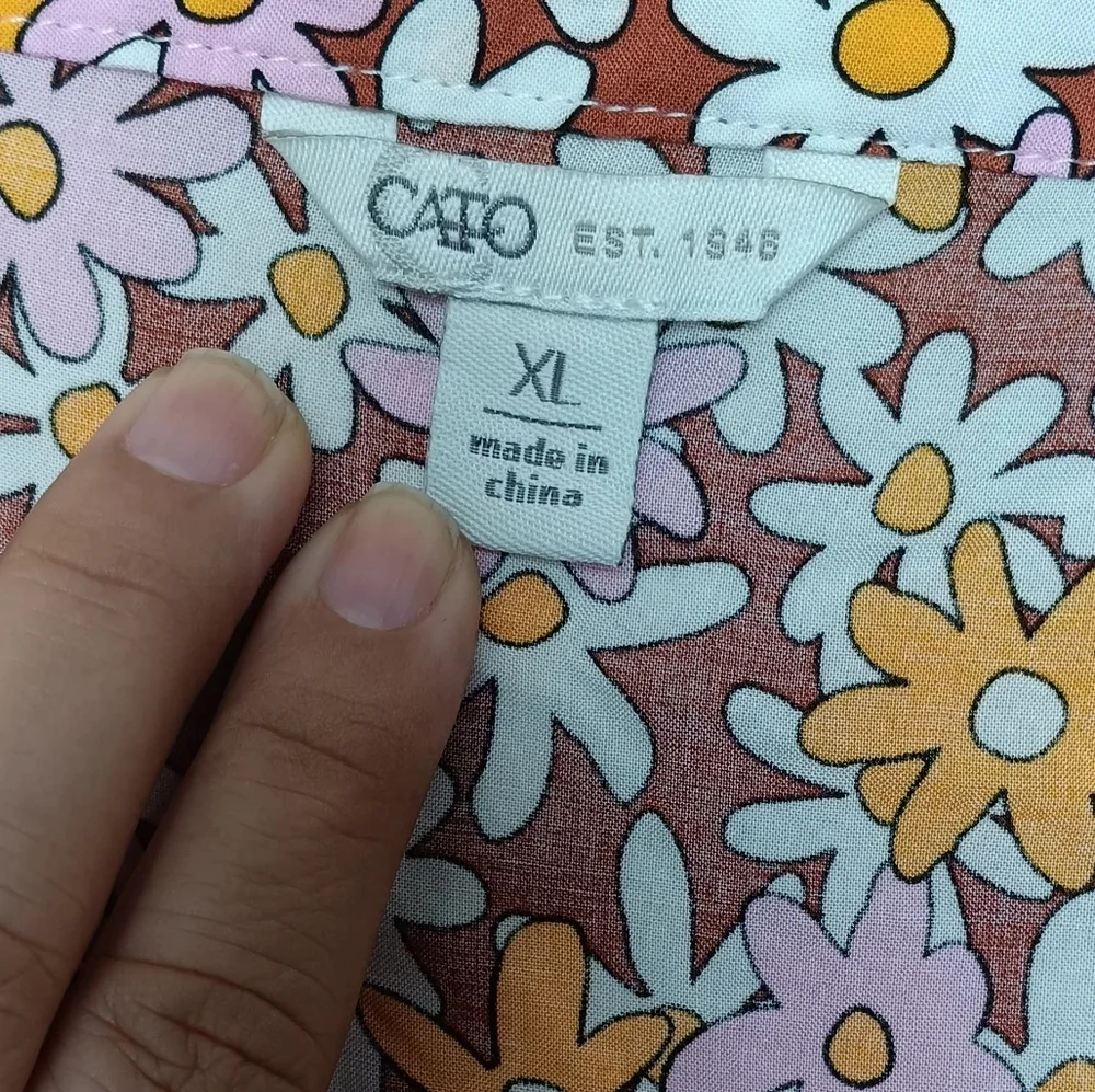 Cato Floral and Striped Blouse - Orange and Pink - Picture 4 of 7